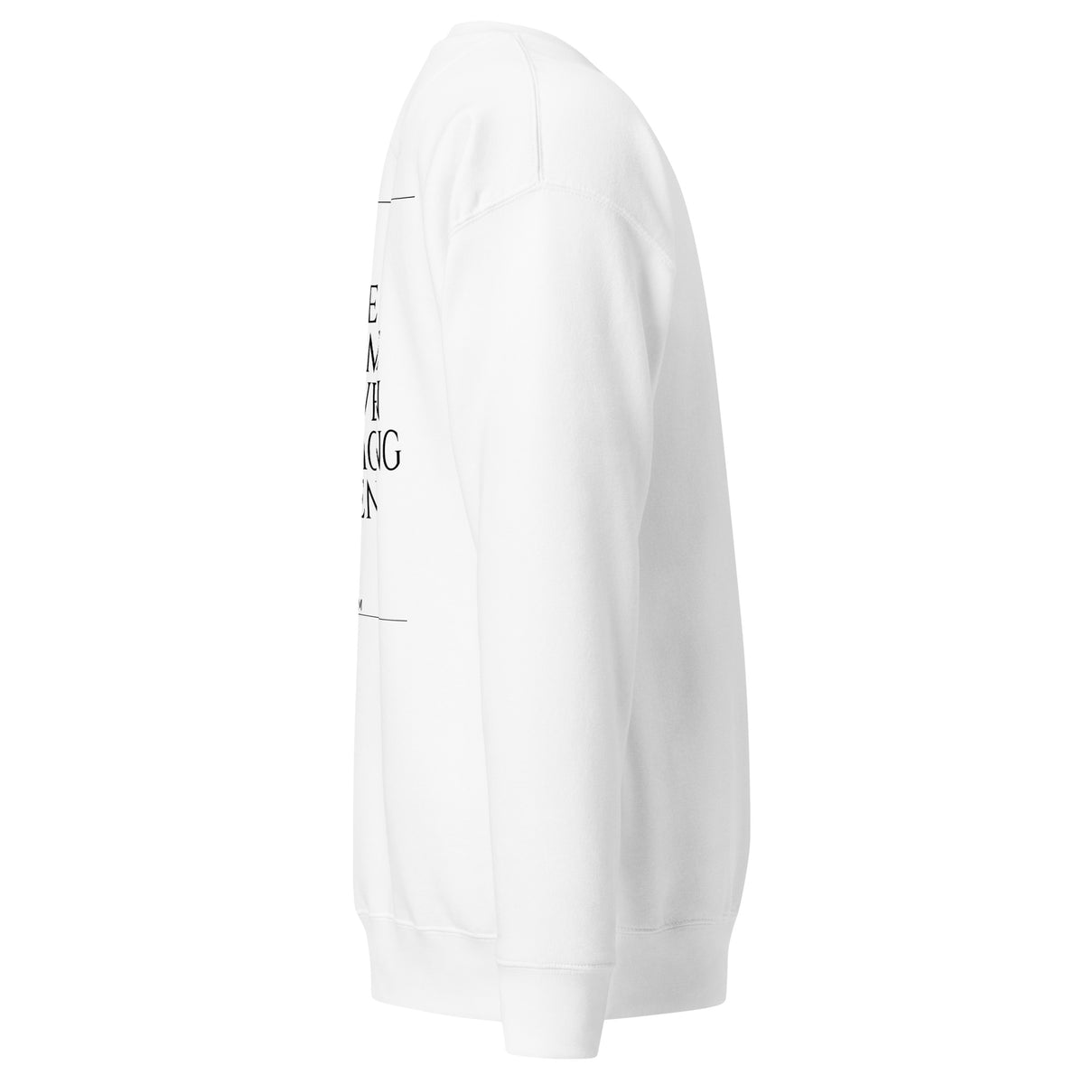 White The Name Given Among Men Christian sweatshirt, right-side view.